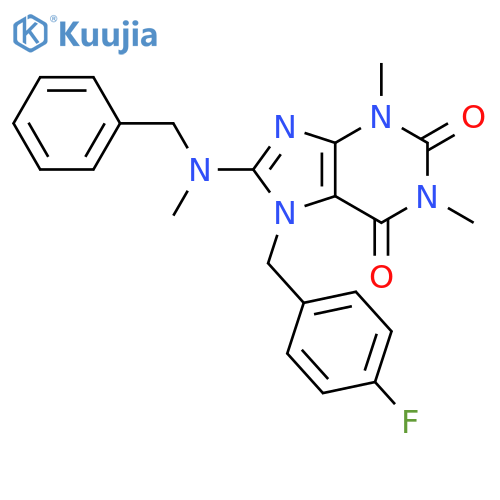 8-benzyl(methyl)amino-7-(4-fluorophenyl)methyl-1,3-dimethyl-2,3,6,7-tetrahydro-1H-purine-2,6-dione structure