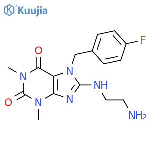 8-[(2-Aminoethyl)amino]-7-(4-fluorobenzyl)-1,3-dimethyl-3,7-dihydro-1H-purine-2,6-dione structure
