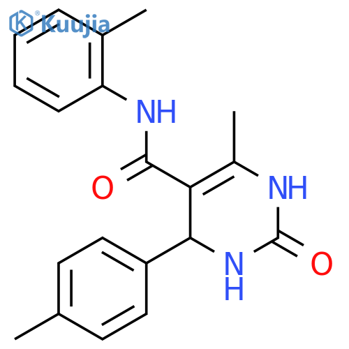 6-methyl-N-(2-methylphenyl)-4-(4-methylphenyl)-2-oxo-1,2,3,4-tetrahydropyrimidine-5-carboxamide structure