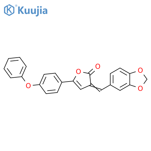 2(3H)-Furanone,3-(1,3-benzodioxol-5-ylmethylene)-5-(4-phenoxyphenyl)- structure