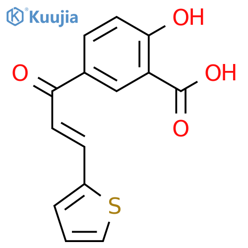 Benzoic acid,2-hydroxy-5-[1-oxo-3-(2-thienyl)-2-propen-1-yl]- structure