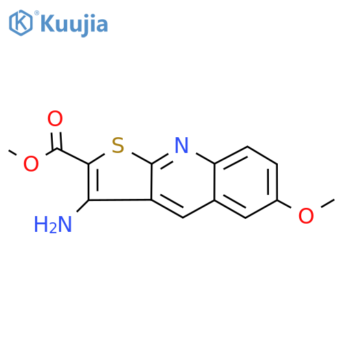 Thieno[2,3-b]quinoline-2-carboxylic acid, 3-amino-6-methoxy-, methyl ester structure