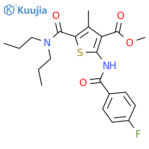 <br>5-Dipropylcarbamoyl-2-(4-fluoro-benzoylamino)-4-methyl-thiophene-3-carboxyl ic acid methyl ester structure