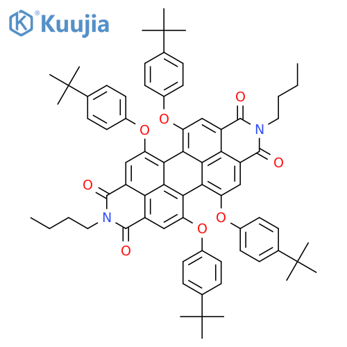 N,N-dibutyl-5,6,12,13-tetrakis(4-(1,1-dimethylethyl)phenoxy)-3,4,9,10-perylenedicarboximide structure