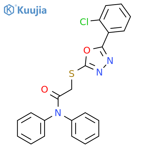 <br>2-[5-(2-Chloro-phenyl)-[1,3,4]oxadiazol-2-ylsulfanyl]-N,N-diphenyl-acetamid e structure