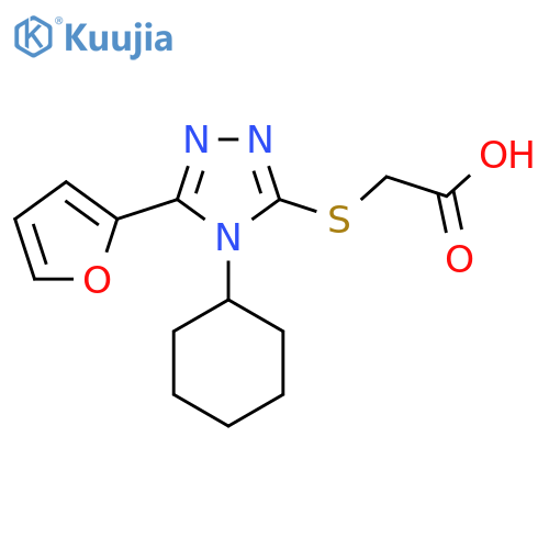2-{4-Cyclohexyl-5-(furan-2-yl)-4H-1,2,4-triazol-3-ylsulfanyl}acetic Acid structure