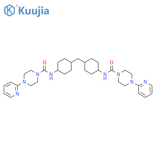 N,N'-(Methylenedi-4,1-cyclohexanediyl)bis[4-(2-pyridinyl)-1-piperazinecarboxamide] structure