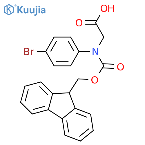 2-(4-bromophenyl)-2-({(9H-fluoren-9-yl)methoxycarbonyl}amino)acetic acid structure