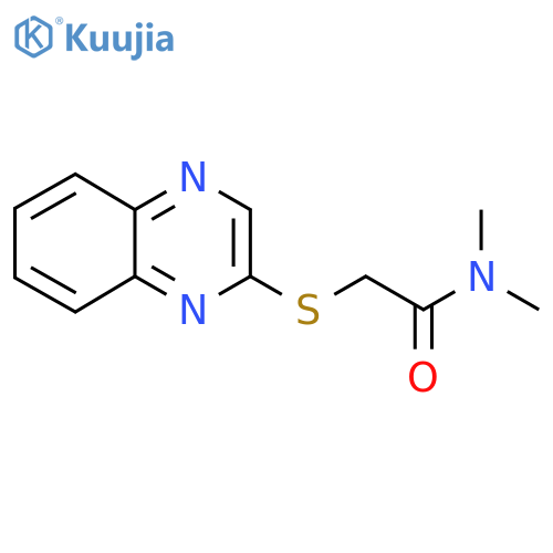 N,N-dimethyl-2-(2-quinoxalinylsulfanyl)acetamide structure