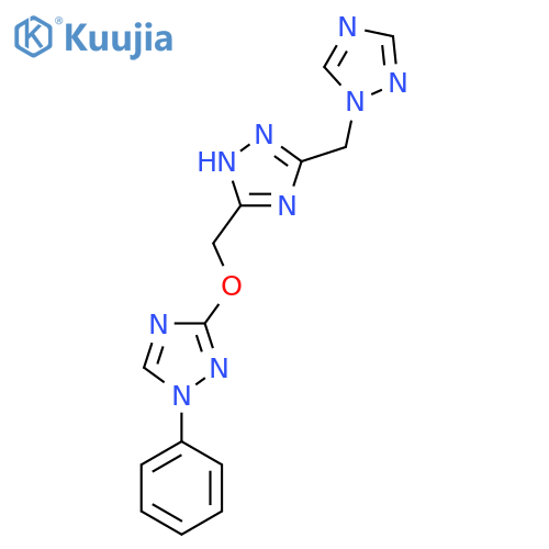 1-phenyl-3-{[5-(1H-1,2,4-triazol-1-ylmethyl)-1H-1,2,4-triazol-3-yl]methoxy}-1H-1,2,4-triazole structure