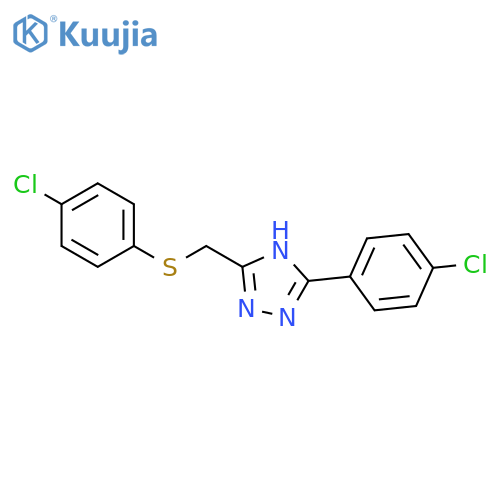 1H-1,2,4-Triazole, 3-(4-chlorophenyl)-5-[[(4-chlorophenyl)thio]methyl]- structure