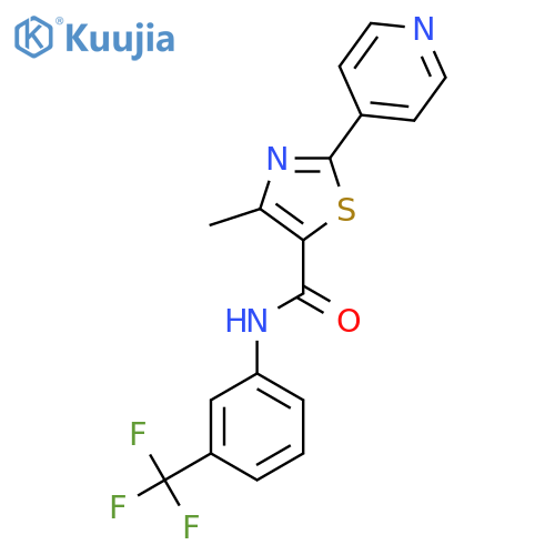 4-methyl-2-(pyridin-4-yl)-N-[3-(trifluoromethyl)phenyl]-1,3-thiazole-5-carboxamide structure