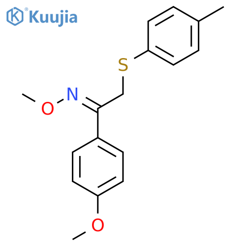 (E)-Methoxy[1-(4-methoxyphenyl)-2-[(4-methylphenyl)sulfanyl]ethylidene]amine structure