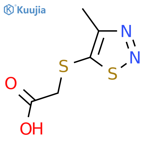2-[(4-Methyl-1,2,3-thiadiazol-5-yl)sulfanyl]acetic acid structure