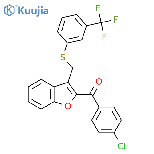 (4-Chlorophenyl)[3-({[3-(trifluoromethyl)phenyl]sulfanyl}methyl)-1-benzofuran-2-yl]methanone structure