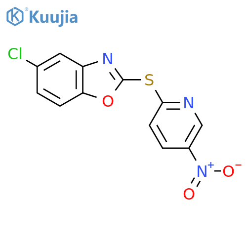 5-Chloro-2-[(5-nitro-2-pyridinyl)sulfanyl]-1,3-benzoxazole structure