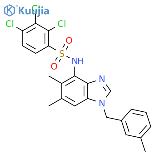 2,3,4-Trichloro-N-[5,6-dimethyl-1-(3-methylbenzyl)-1H-1,3-benzimidazol-4-yl]benzenesulfonamide structure
