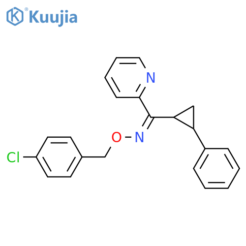 (2-phenylcyclopropyl)(2-pyridinyl)methanone O-(4-chlorobenzyl)oxime structure