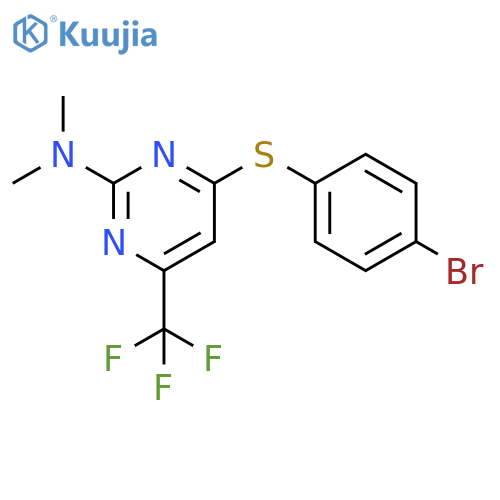 4-[(4-Bromophenyl)sulfanyl]-N,N-dimethyl-6-(trifluoromethyl)pyrimidin-2-amine structure