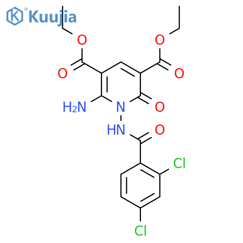 Diethyl 6-amino-1-[(2,4-dichlorobenzoyl)amino]-2-oxo-1,2-dihydro-3,5-pyridinedicarboxylate structure