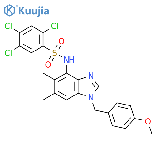 2,4,5-trichloro-N-[1-(4-methoxybenzyl)-5,6-dimethyl-1H-1,3-benzimidazol-4-yl]benzenesulfonamide structure