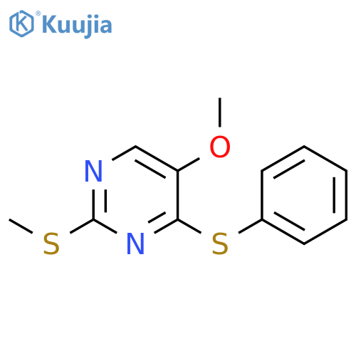 Pyrimidine, 5-methoxy-2-(methylthio)-4-(phenylthio)- structure
