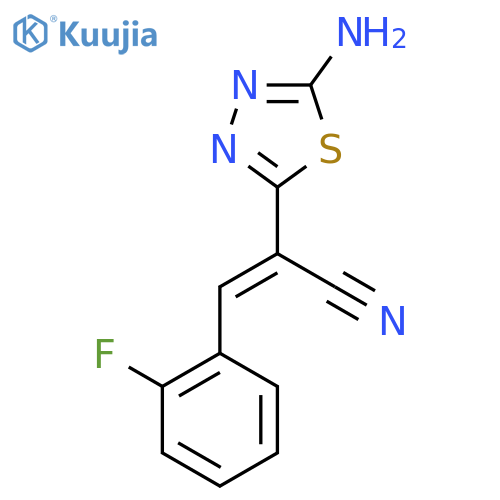 2-(5-Amino-1,3,4-thiadiazol-2-yl)-3-(2-fluorophenyl)acrylonitrile structure