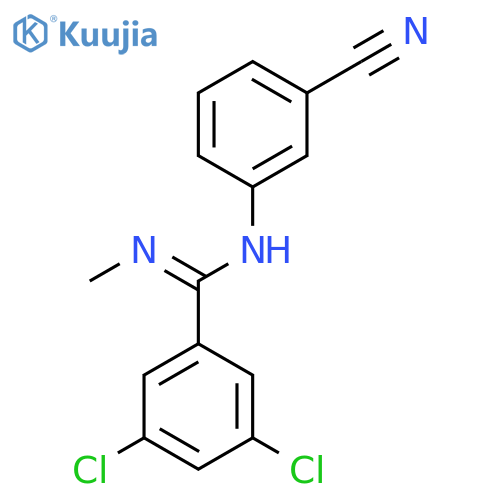 3,5-dichloro-N-(3-cyanophenyl)-N'-methylbenzenecarboximidamide structure