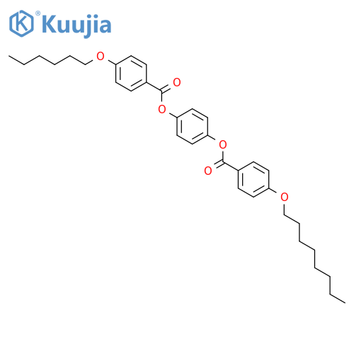 Benzoic acid, 4-(hexyloxy)-, 4-[[4-(octyloxy)benzoyl]oxy]phenyl ester structure