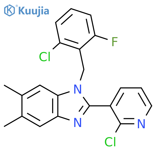 1-(2-CHLORO-6-FLUOROBENZYL)-2-(2-CHLORO-3-PYRIDINYL)-5,6-DIMETHYL-1H-1,3-BENZIMIDAZOLE structure