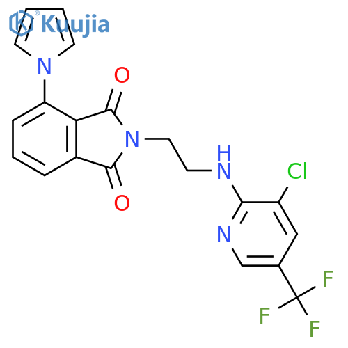 2-[2-[[3-Chloro-5-(trifluoromethyl)pyridin-2-yl]amino]ethyl]-4-pyrrol-1-ylisoindole-1,3-dione structure