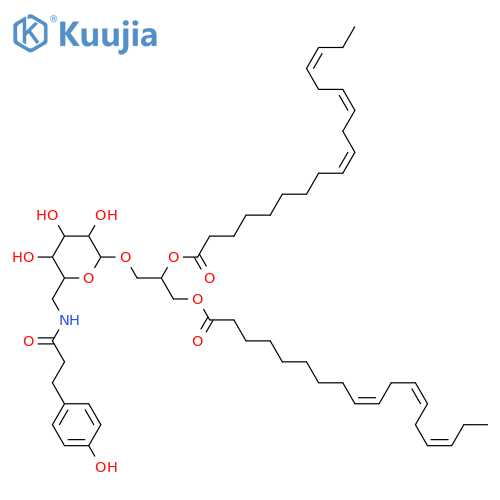 Glycerol 1,2-dialkanoates; Glycerol 1,2-di-(9Z,12Z,15Z-octadecatrienoate), 3-O-[[3-(4-Hydroxyphenyl)propanoyl]-(→6)-6-amino-6-deoxy-α-D-glucopyranoside] structure