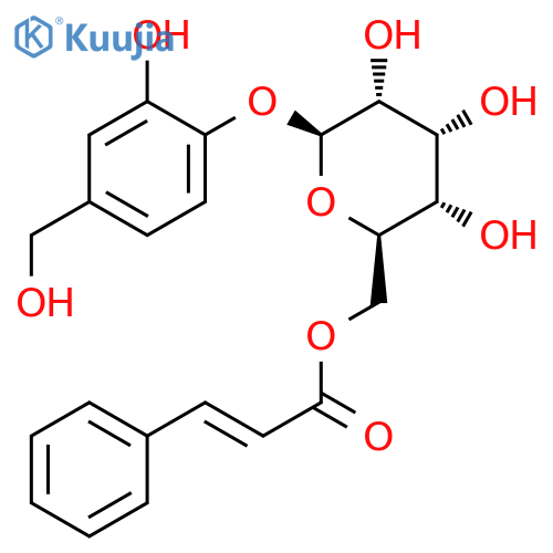 b-D-Allopyranoside,2-hydroxy-4-(hydroxymethyl)phenyl, 6-(3-phenyl-2-propenoate) structure