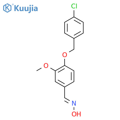 N-({4-(4-chlorophenyl)methoxy-3-methoxyphenyl}methylidene)hydroxylamine structure