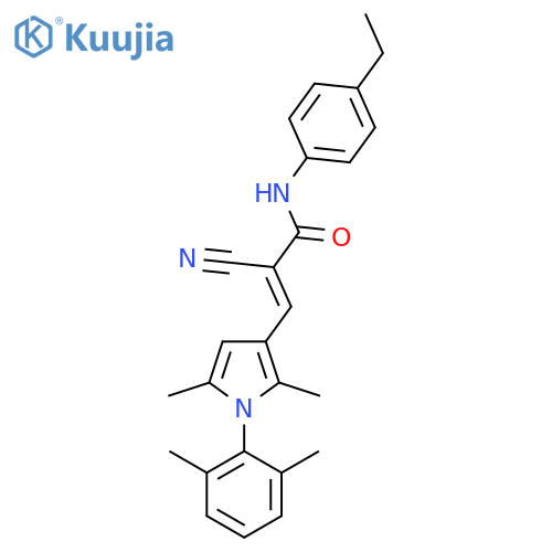 2-Cyano-3-[1-(2,6-dimethylphenyl)-2,5-dimethyl-1H-pyrrol-3-yl]-N-(4-ethylphenyl)-2-propenamide structure