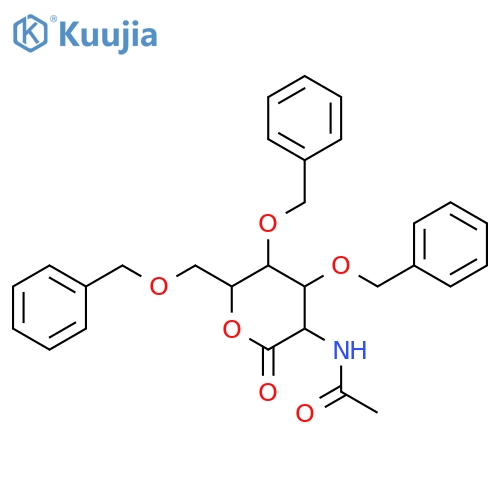 2-Acetamido-3,4,6-tri-O-benzyl-2-deoxy-D-glucono-1,5-lactone structure