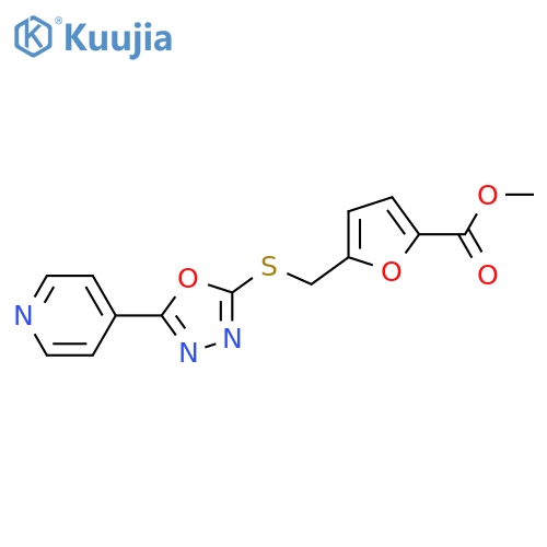 methyl 5-({[5-(pyridin-4-yl)-1,3,4-oxadiazol-2-yl]sulfanyl}methyl)furan-2-carboxylate structure
