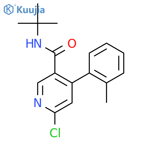 N-\u200b(tert-\u200bButyl)\u200b-\u200b6-\u200bchloro-\u200b4-\u200b(2-\u200bmethylphenyl)\u200bnicotinamide structure