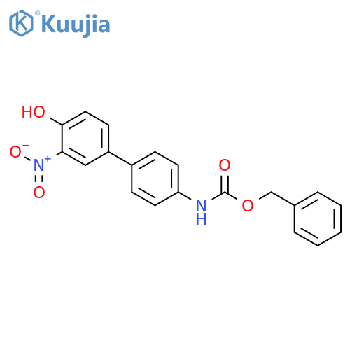 Carbamic acid, (4'-hydroxy-3'-nitro[1,1'-biphenyl]-4-yl)-, phenylmethyl ester (9CI) structure