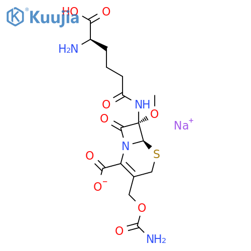 5-Thia-1-azabicyclo[4.2.0]oct-2-ene-2-carboxylicacid,3-[[(aminocarbonyl)oxy]methyl]-7-[[(5R)-5-amino-5-carboxy-1-oxopentyl]amino]-7-methoxy-8-oxo-,(6R,7S)- structure