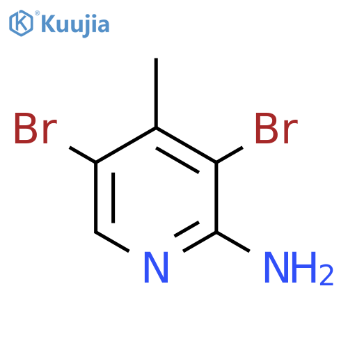 3,5-dibromo-4-methyl-pyridin-2-amine structure