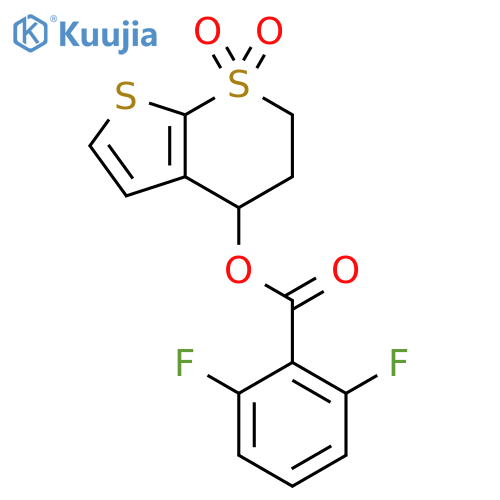 1,1-DIOXO-1,2,3,4-TETRAHYDRO-1LAMBDA6-THIENO[2,3-B]THIOPYRAN-4-YL 2,6-DIFLUOROBENZENECARBOXYLATE structure