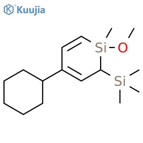 4-Cyclohexyl-1-methoxy-1-methyl-6-(trimethylsilyl)silacyclohexa-2,4-diene structure