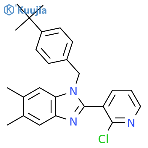1-[4-(tert-butyl)benzyl]-2-(2-chloro-3-pyridinyl)-5,6-dimethyl-1H-1,3-benzimidazole structure
