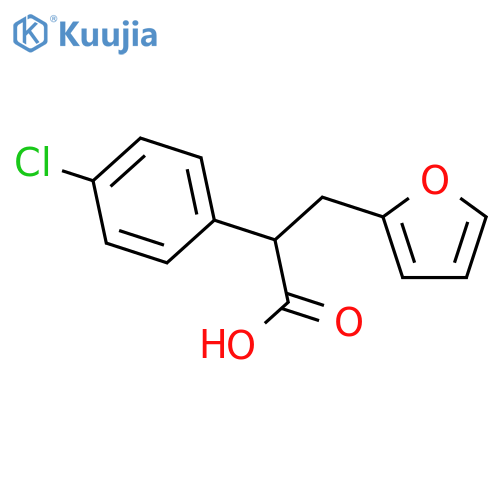 2-(4-chlorophenyl)-3-(furan-2-yl)propanoic acid structure