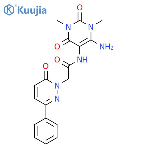 1(6H)-Pyridazineacetamide, N-(6-amino-1,2,3,4-tetrahydro-1,3-dimethyl-2,4-dioxo-5-pyrimidinyl)-6-oxo-3-phenyl- structure