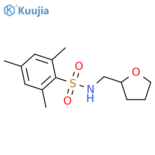2,4,6-trimethyl-N-(oxolan-2-yl)methylbenzene-1-sulfonamide structure