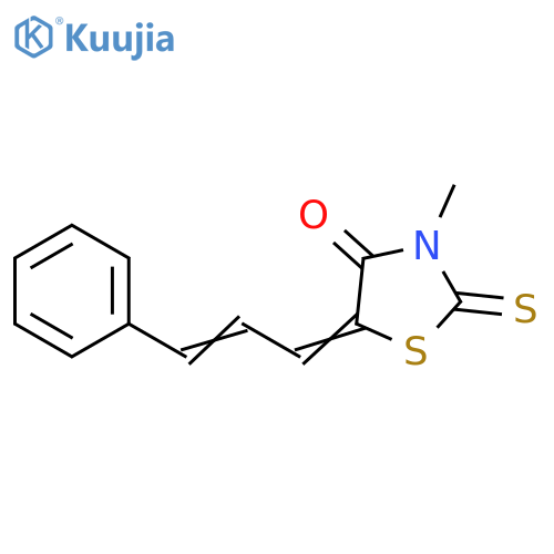 (5E)-3-methyl-5-(2E)-3-phenylprop-2-en-1-ylidene-2-sulfanylidene-1,3-thiazolidin-4-one structure