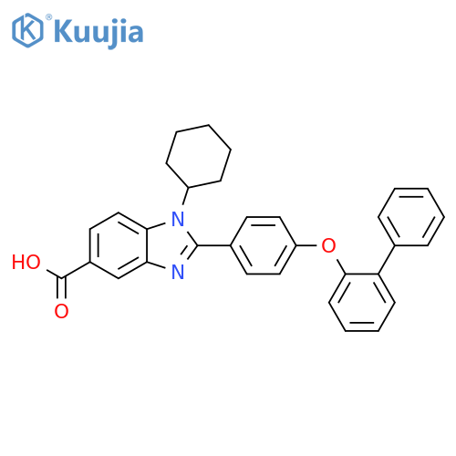 1H-Benzimidazole-5-carboxylic acid,2-[4-([1,1'-biphenyl]-2-yloxy)phenyl]-1-cyclohexyl- structure