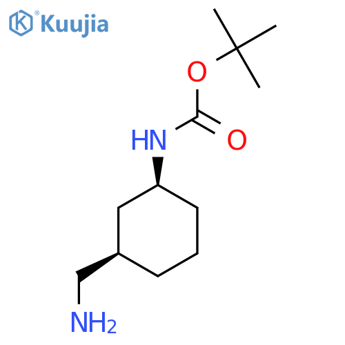 tert-butyl N-[cis-3-(aminomethyl)cyclohexyl]carbamate structure